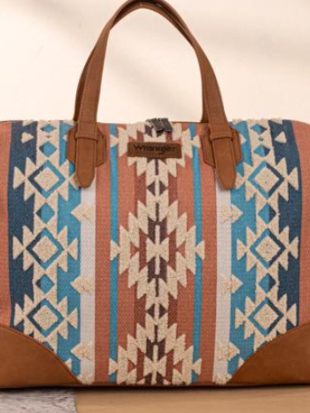 Wrangler Sherpa Aztec Weekender Bag Brown NWT